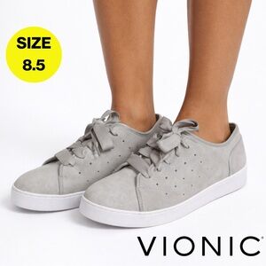 VIONIC 🩶 Gray Suede Supportive Sneakers, Ribbon Laces (Women’s 8.5)